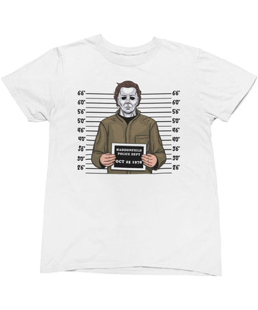 Michael Myers Mugshot Horror Film Tribute T-Shirt For Men 8Ball